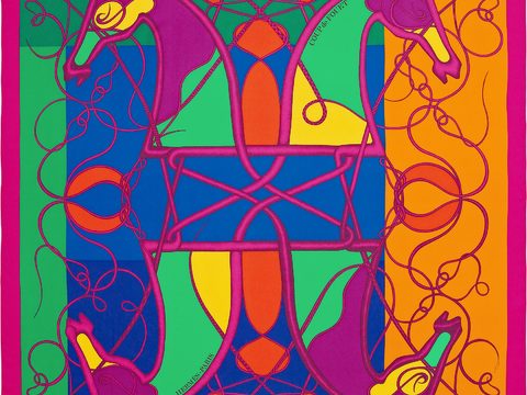 国外高端丝巾面料印花图案942