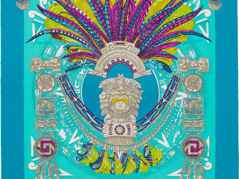  国外高端丝巾面料印花图案85 