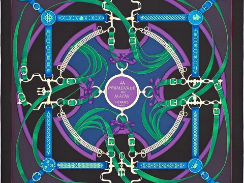  爱马仕丝巾印花图案手绘插画图集31 