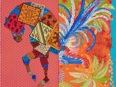  爱马仕丝巾印花图案手绘插画图集56 