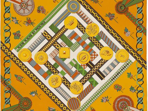  爱马仕丝巾印花图案手绘插画图集76 