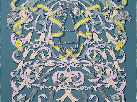  国外高端丝巾面料印花图案59 