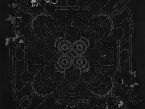 国外高端丝巾面料印花图案960