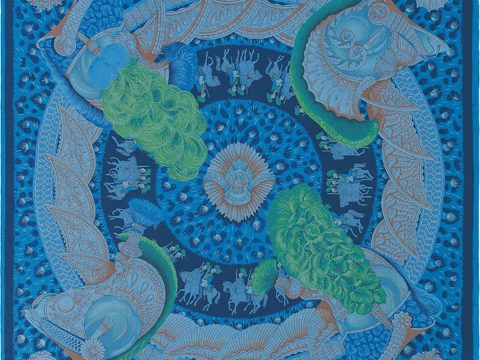 国外高端丝巾面料印花图案862