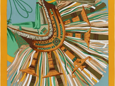 国外高端丝巾面料印花图案978