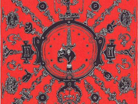  爱马仕丝巾印花图案手绘插画图集20 