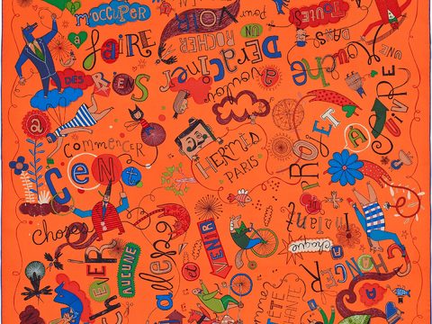  爱马仕丝巾印花图案手绘插画图集50 