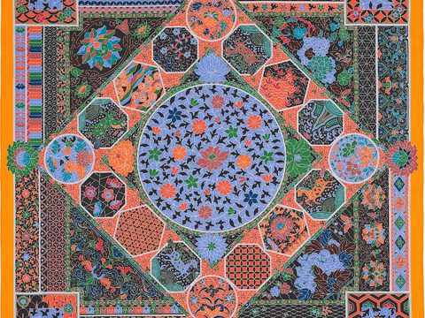  爱马仕丝巾印花图案手绘插画图集62 