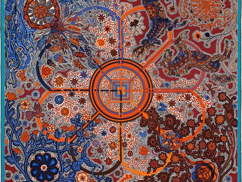  爱马仕丝巾印花图案手绘插画图集79 