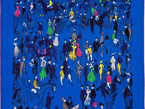  爱马仕丝巾印花图案手绘插画图集15 