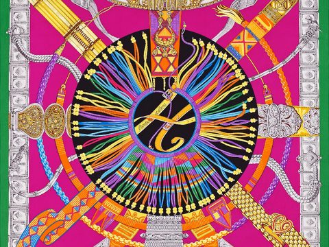 国外高端丝巾面料印花图案937