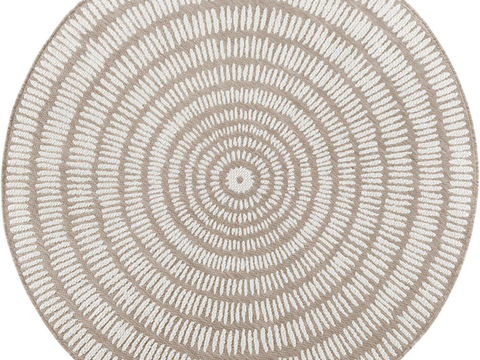 现代浅米色圆形地毯