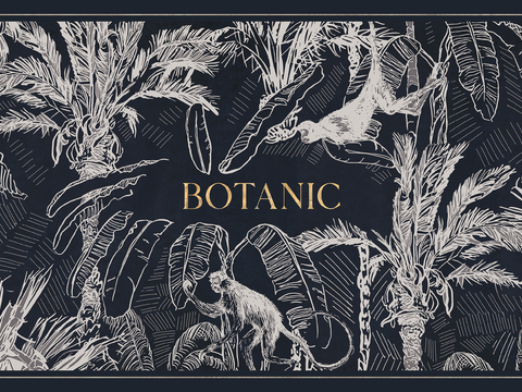 轻奢风景动物线条地毯