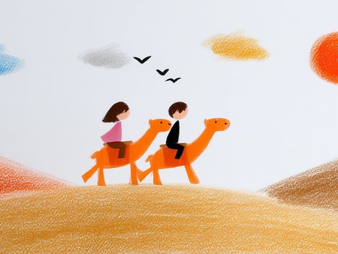 儿童房挂画手工蜡笔画手工铅笔画彩色铅笔画