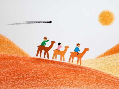 儿童房挂画手工蜡笔画手工铅笔画彩色铅笔画