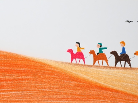 儿童房挂画手工蜡笔画手工铅笔画彩色铅笔画