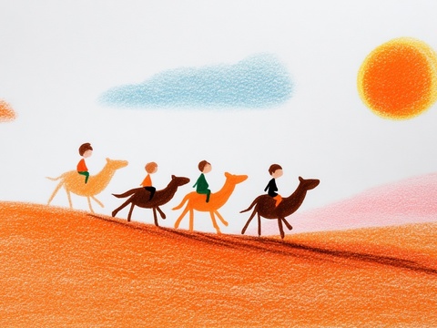 儿童房挂画手工蜡笔画手工铅笔画彩色铅笔画