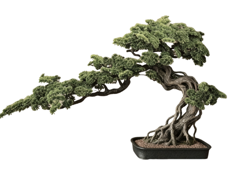  PS免抠盆栽造型松 造型松 盆栽植物组合 盆景造型松 