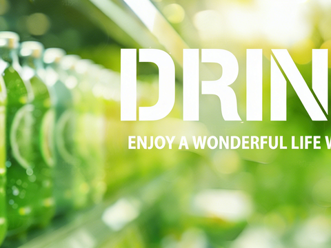 现代商业超市 绿色饮品灯箱广告