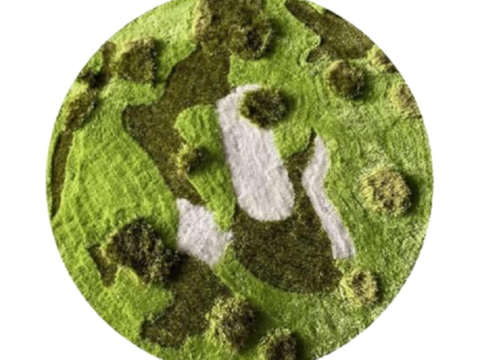 儿童房圆形可爱卡通地毯贴图