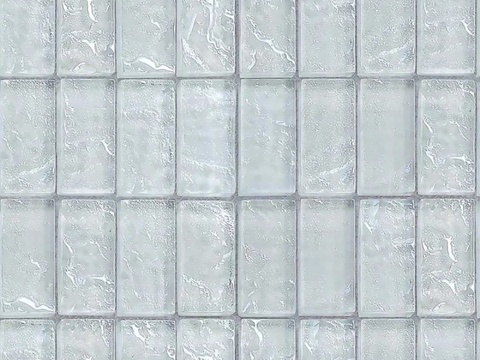 现代极简玻璃砖 冰影空心玻璃砖 无缝浅色玻璃砖贴图