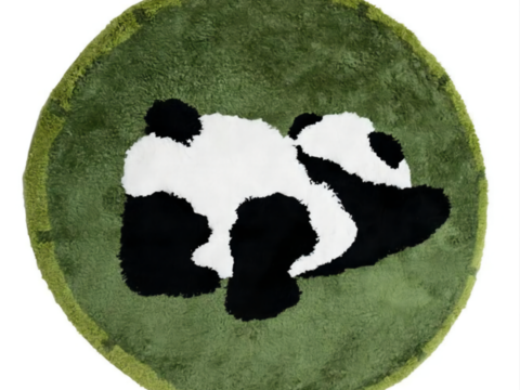 儿童房圆形可爱卡通地毯贴图