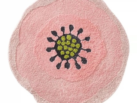 儿童房圆形可爱卡通地毯贴图