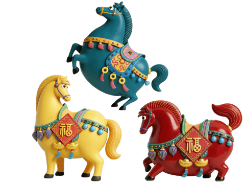  PS免抠马年手办 国潮手办 马年摆件 非遗传承活动 非遗手办 