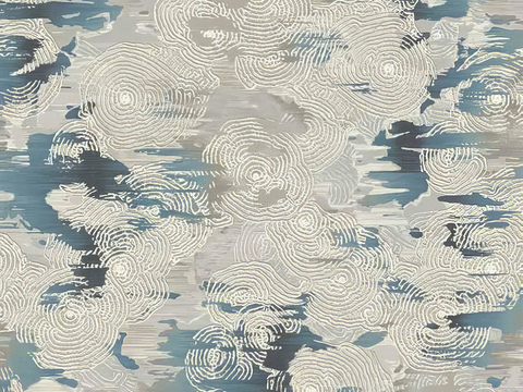 中式线条肌理地毯