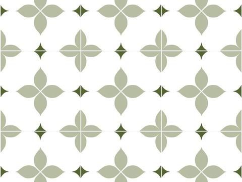 法式北欧无缝绿色复古花砖瓷砖贴图