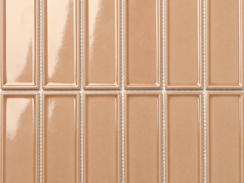 奶茶色复古长条砖 中古风厨房卫生间墙砖 无缝贴图