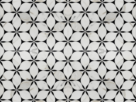  地面无缝大理石小花砖贴图 