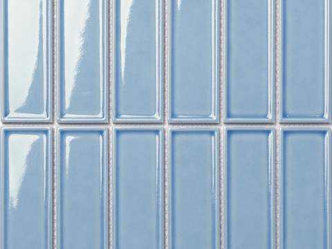 浅蓝亮面长条马赛克 北欧 ins 厨卫砖 3D 贴图