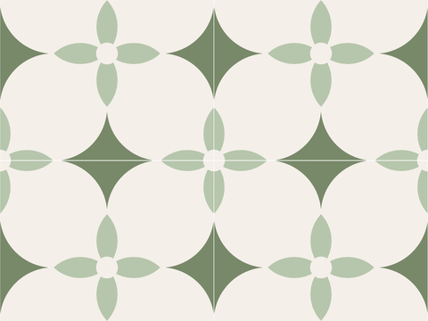 北欧风无缝绿色花砖贴图