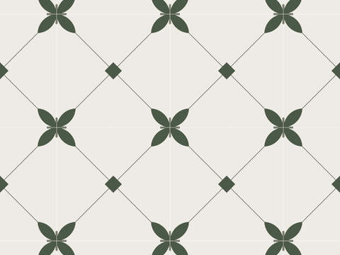 法式北欧无缝绿色复古花砖瓷砖贴图