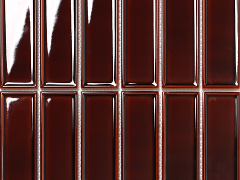 深棕焦糖色复古长条砖 中古风厨房卫生间墙砖 无缝贴图