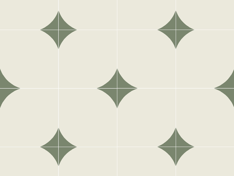 法式北欧无缝绿色复古花砖瓷砖贴图