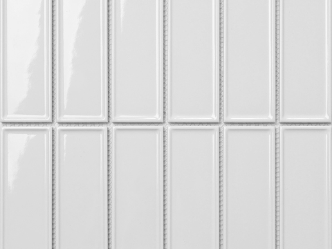 白色釉面长条形马赛克 极简风浴室瓷砖 高清材质贴图