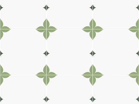 法式北欧无缝绿色复古花砖瓷砖贴图