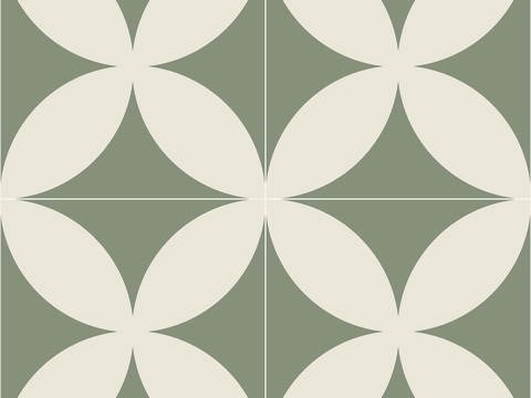 法式北欧无缝绿色复古小花砖瓷砖贴图