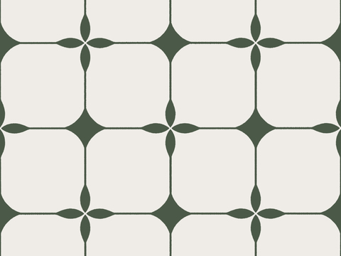 法式北欧无缝绿色复古花砖瓷砖贴图