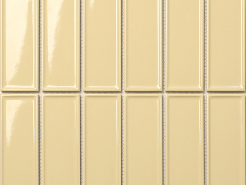奶油黄复古长条砖 中古风厨房卫生间墙砖 无缝贴图