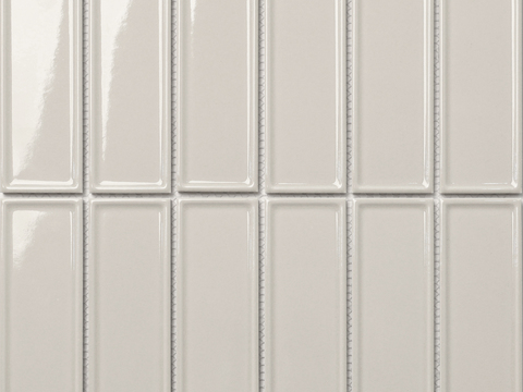 奶油白长条马赛克瓷砖 亮面  法式复古  3D 模型贴图
