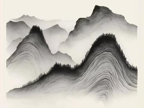 高清中式禅意山水画