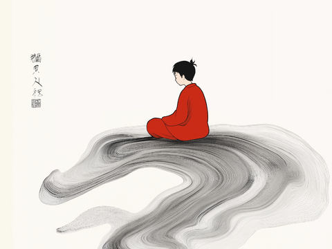  高清中式禅意水墨画 