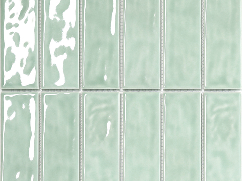 薄荷绿渐变釉面长条砖 高清瓷砖贴图