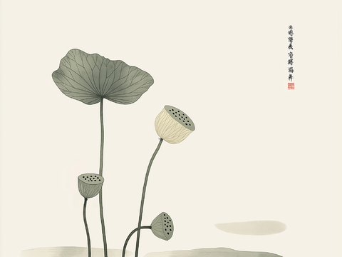  高清中式禅意水墨画 