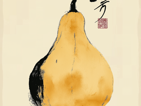  高清葫芦水果画 