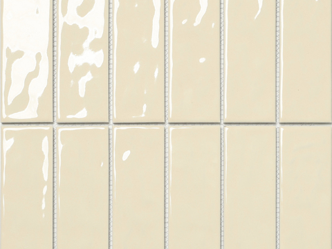 侘寂风奶杏色长条墙砖 卫生间厨房瓷砖贴图