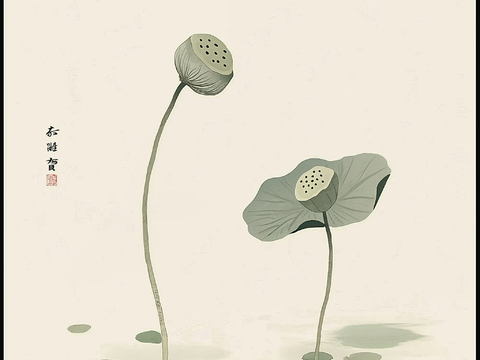  高清中式禅意水墨画 